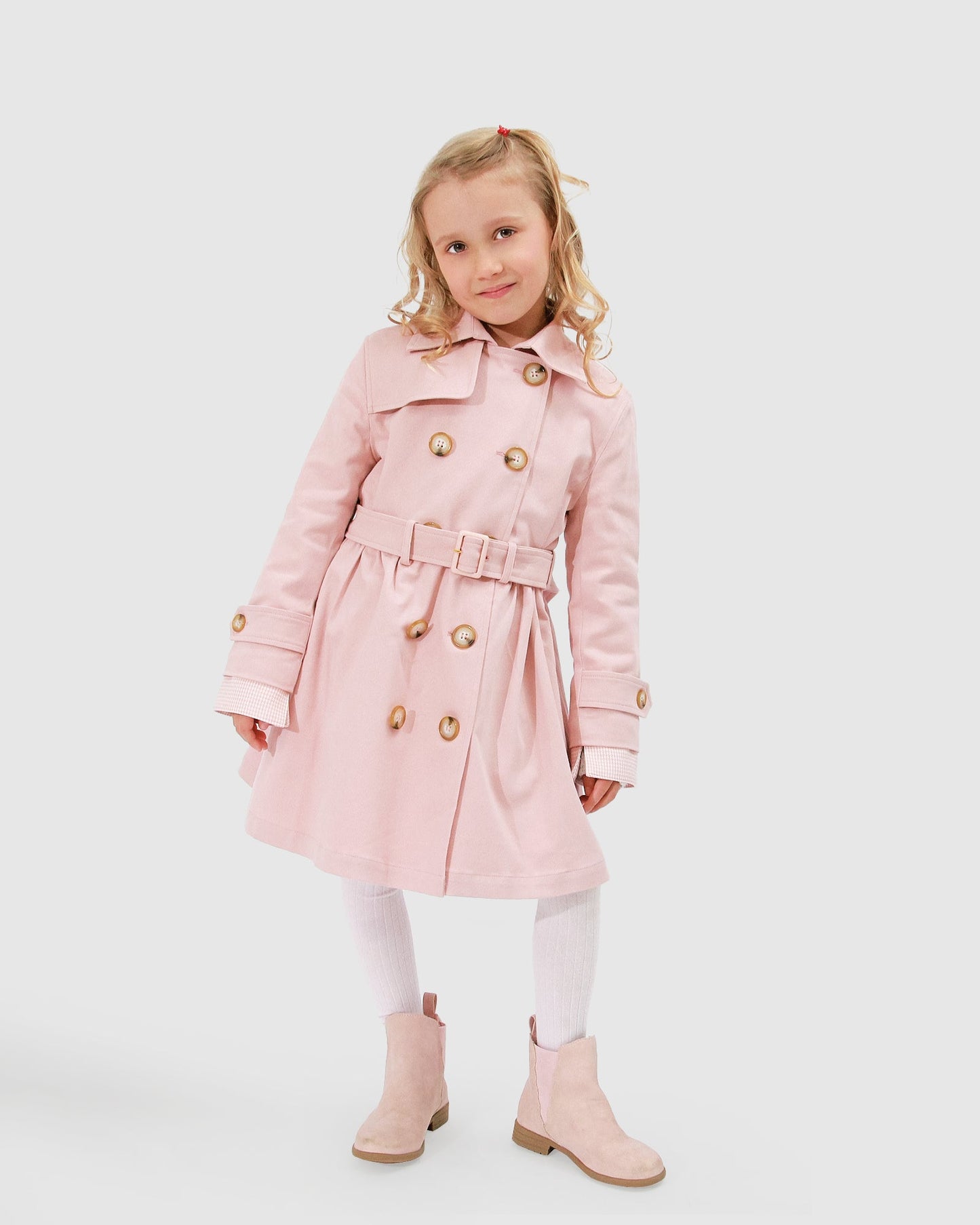 Miss Sunshine Trench Coat - Blush Pink