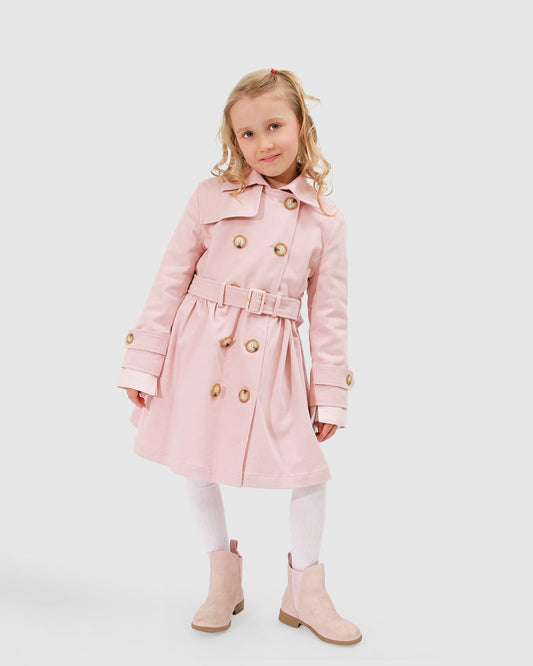 Miss Sunshine Trench Coat - Blush Pink