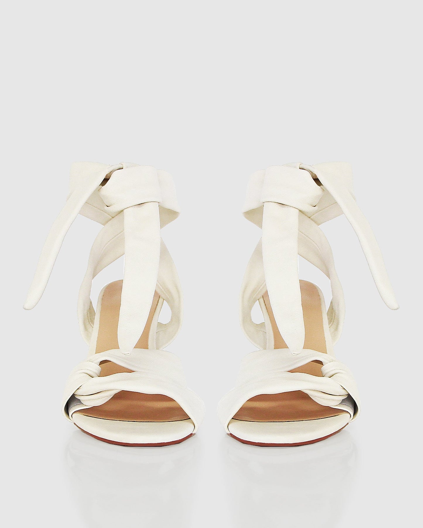 Bad Liar Leather Tie Heeled Sandal - Cream