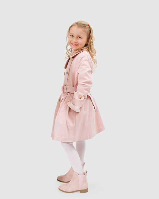 Miss Sunshine Trench Coat - Blush Pink