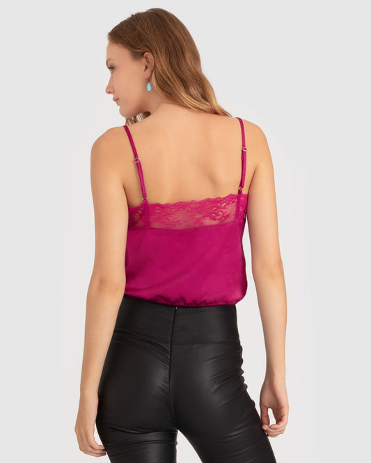 Friday Nights Lace Cami - Fuchsia