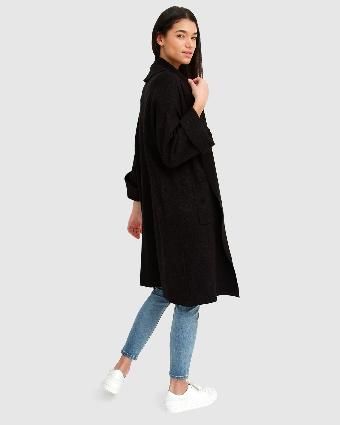 Long sleeves black women's cardigan