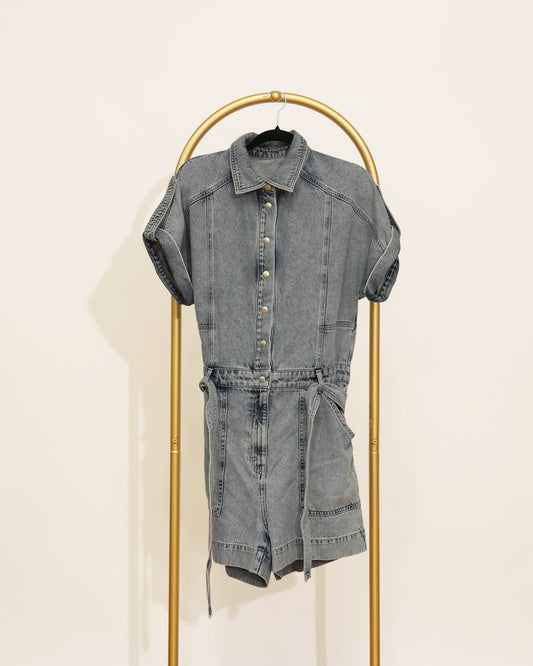 Denim Playsuit - Stonewash