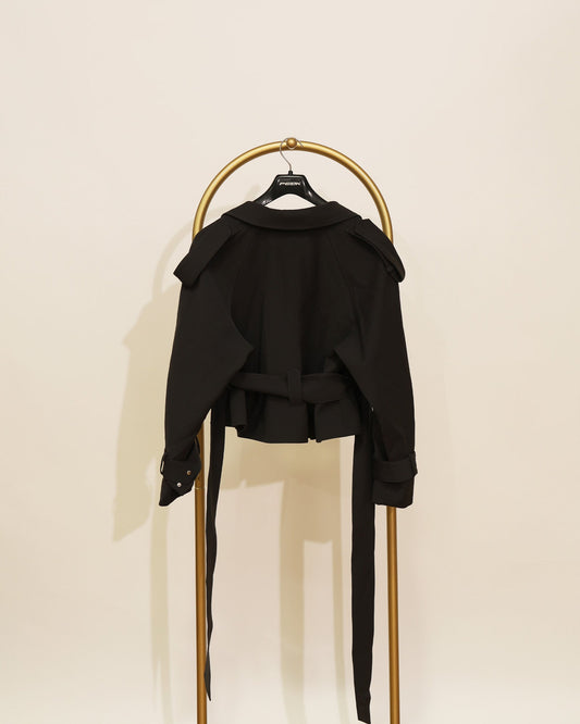 Cropped Trench - Charcoal