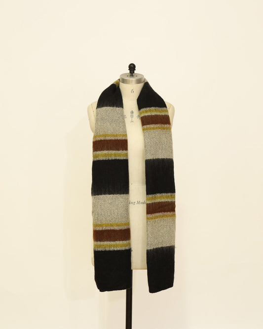 Plaid Scarf - Burgundy, Yellow & Grey