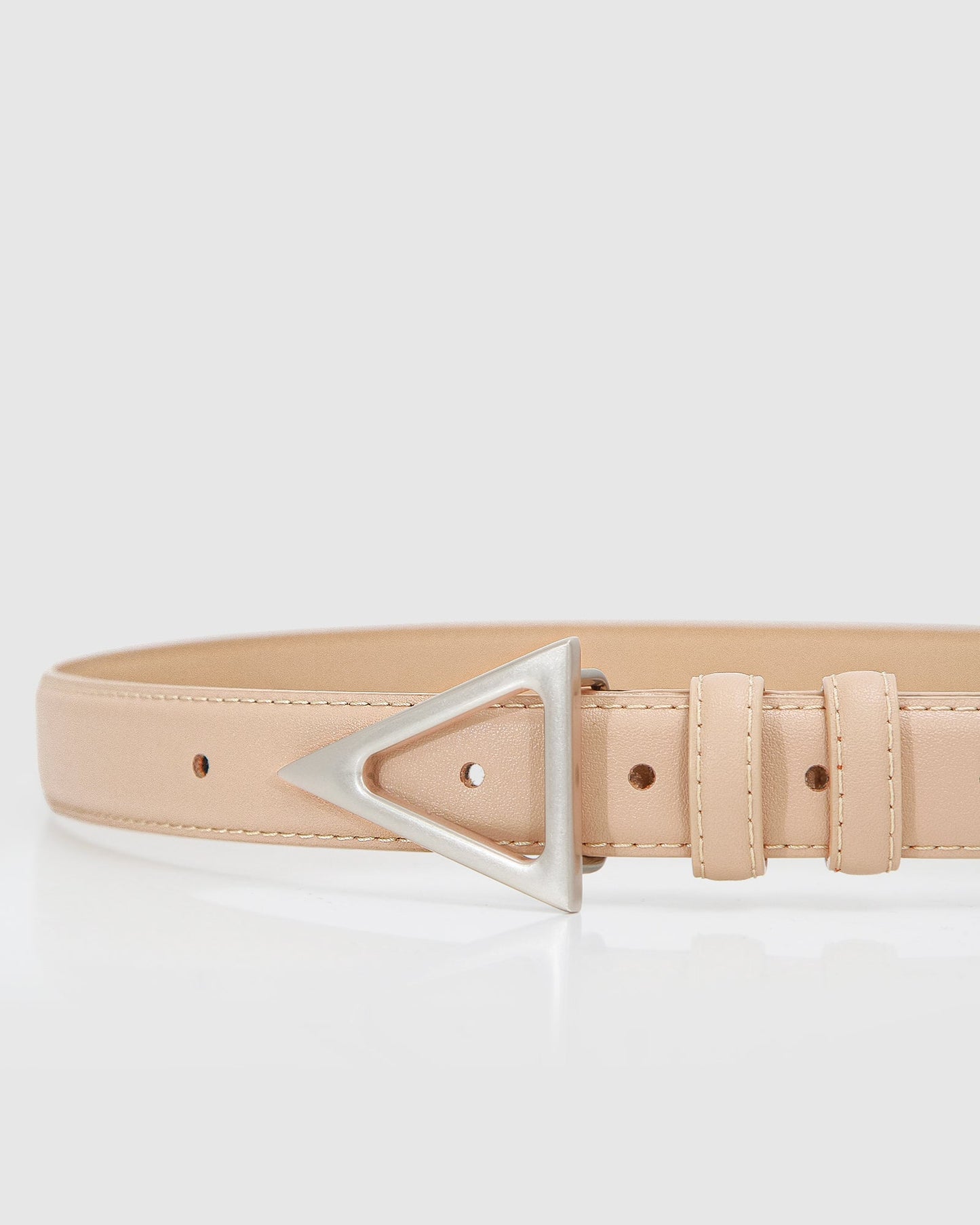 Bermuda Triangle Leather Belt - Latte