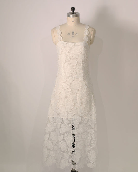 Lace Maxi Dress - White