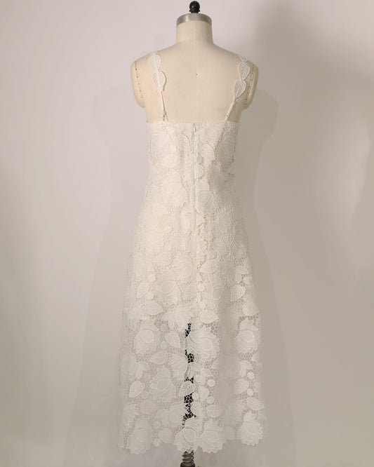 Lace Maxi Dress - White