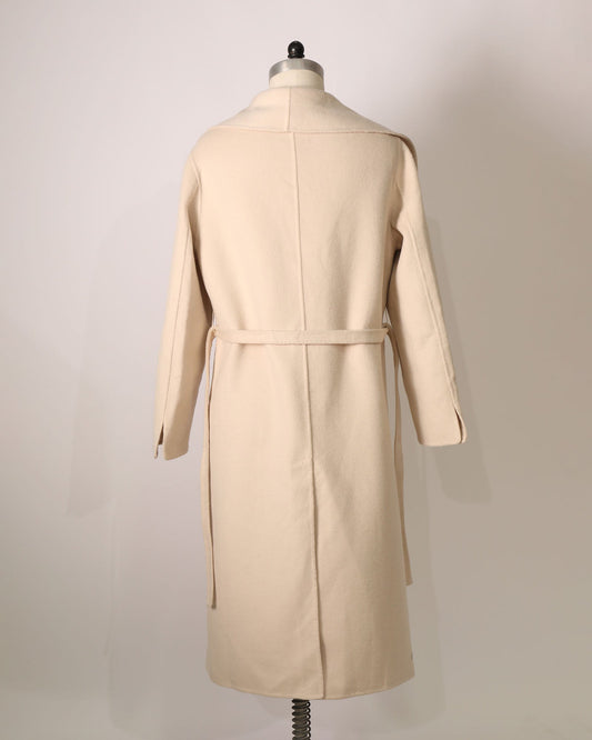 Longline Belted Coat - Cream