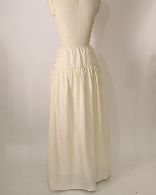 Ruched Detailing Maxi Skirt - Cream