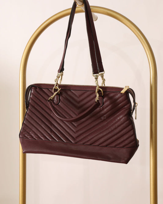 Weekender Bag with Gold Detailing - Dark Purple