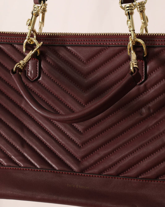 Weekender Bag with Gold Detailing - Dark Purple