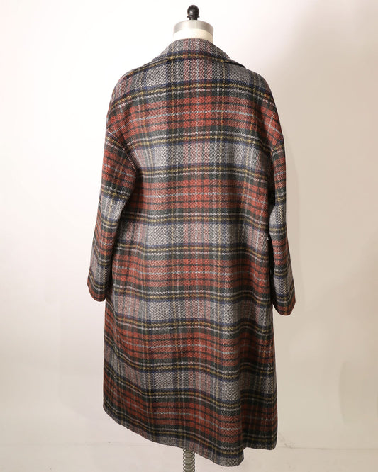 Publisher Double-Breasted Wool Blend Coat - Plaid