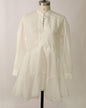 Long Sleeve Flare Mini Dress with Button Down Detailing - White