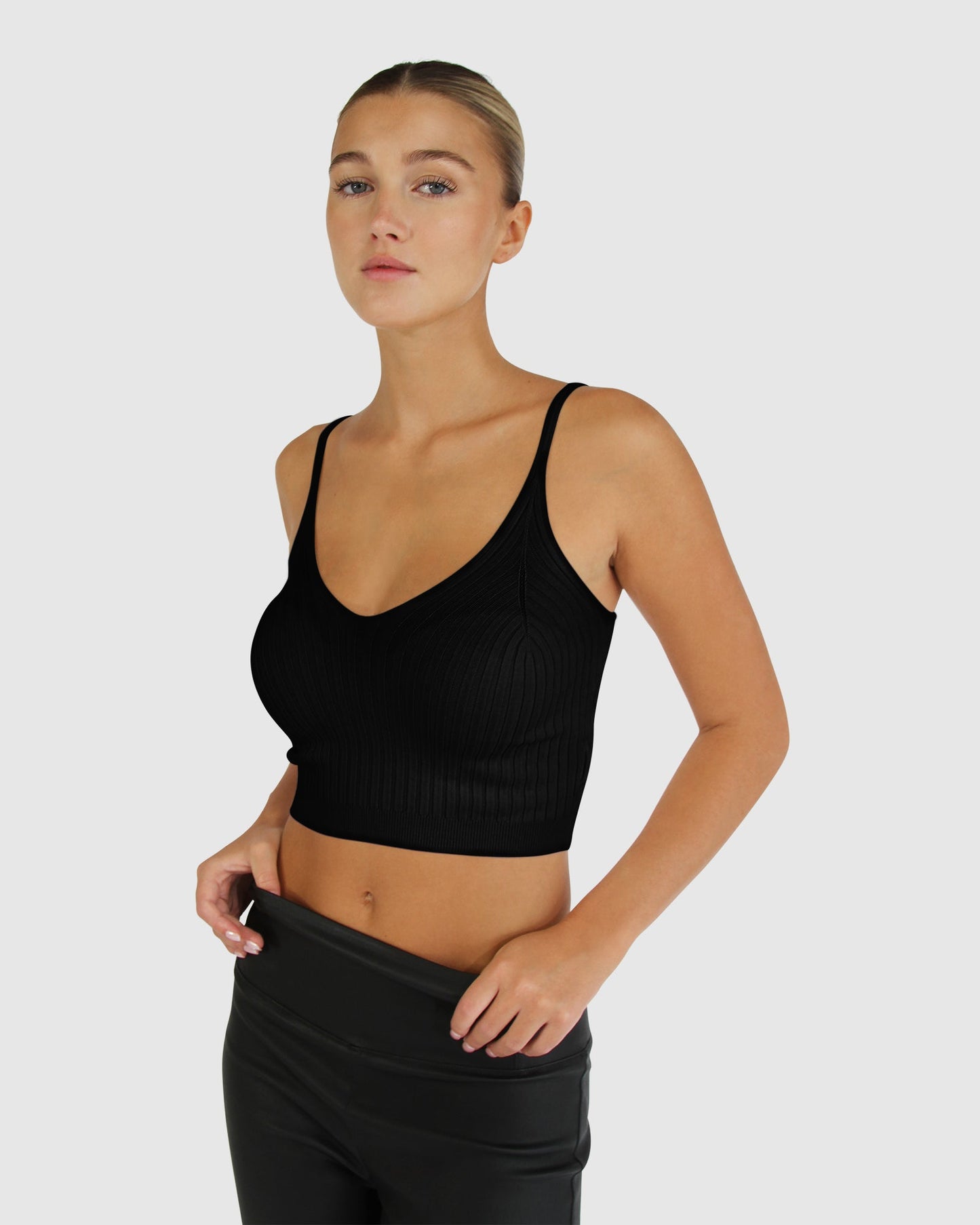 All I Need Knit Crop - Black