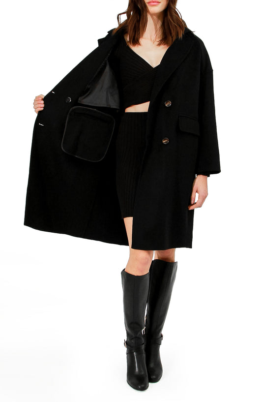 Amnesia Oversized Coat - Black