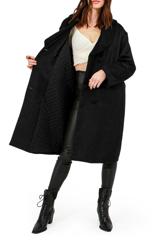 After Party Qulited Lining Coat - Black