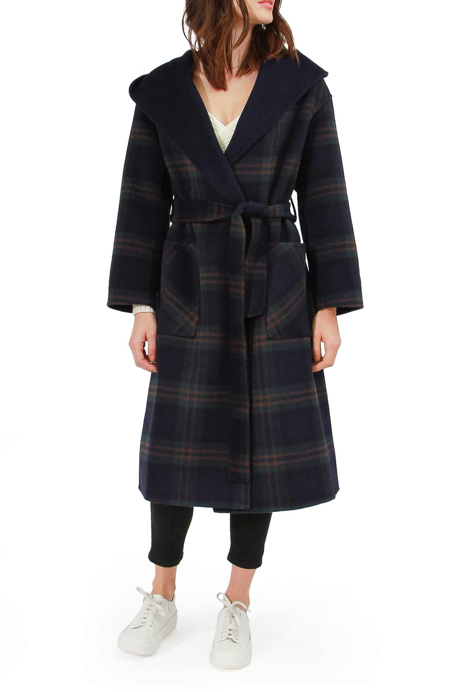 Arcadia Oversided Coat with Hood - French Navy