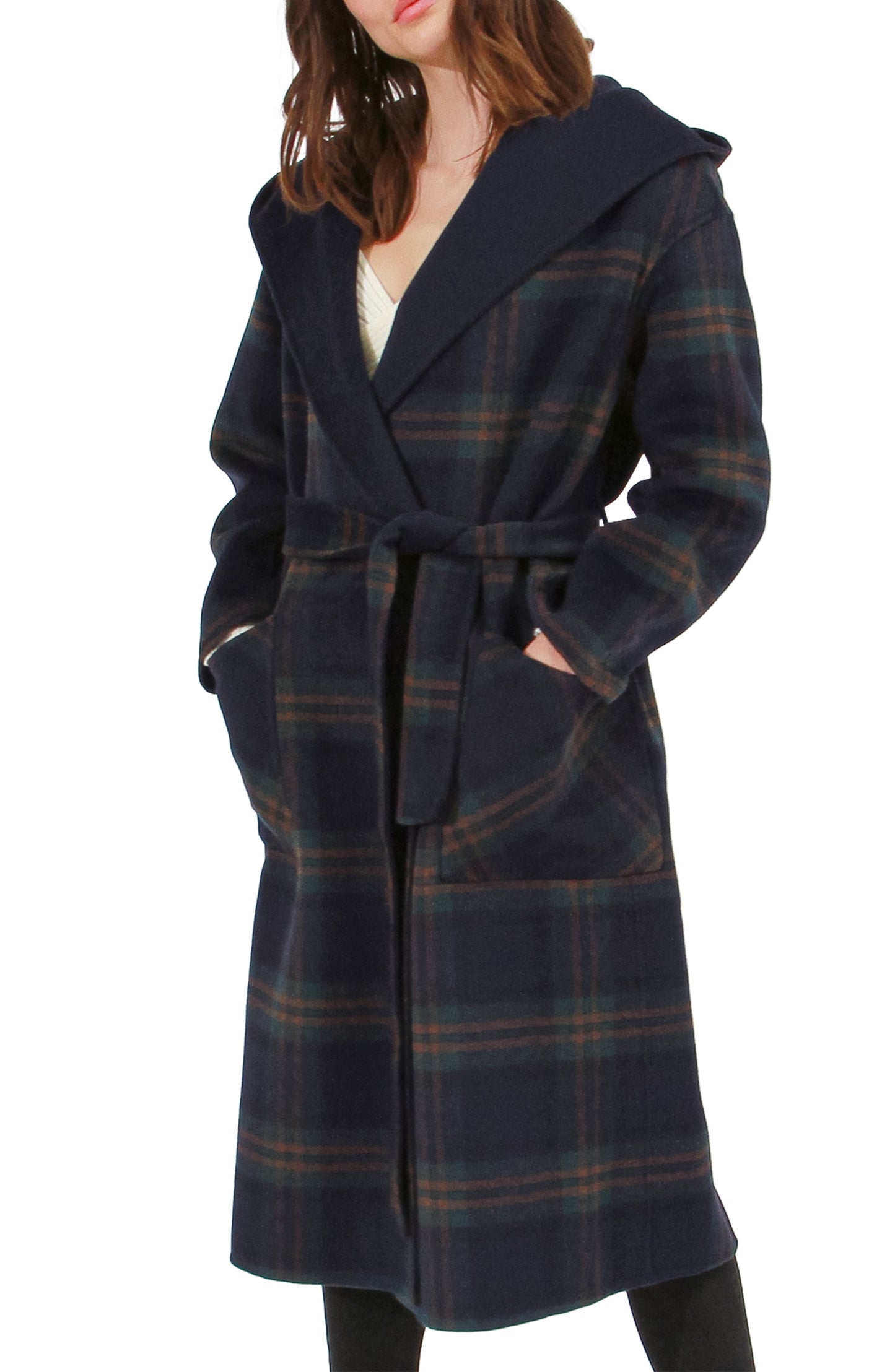 Arcadia Oversided Coat with Hood - French Navy