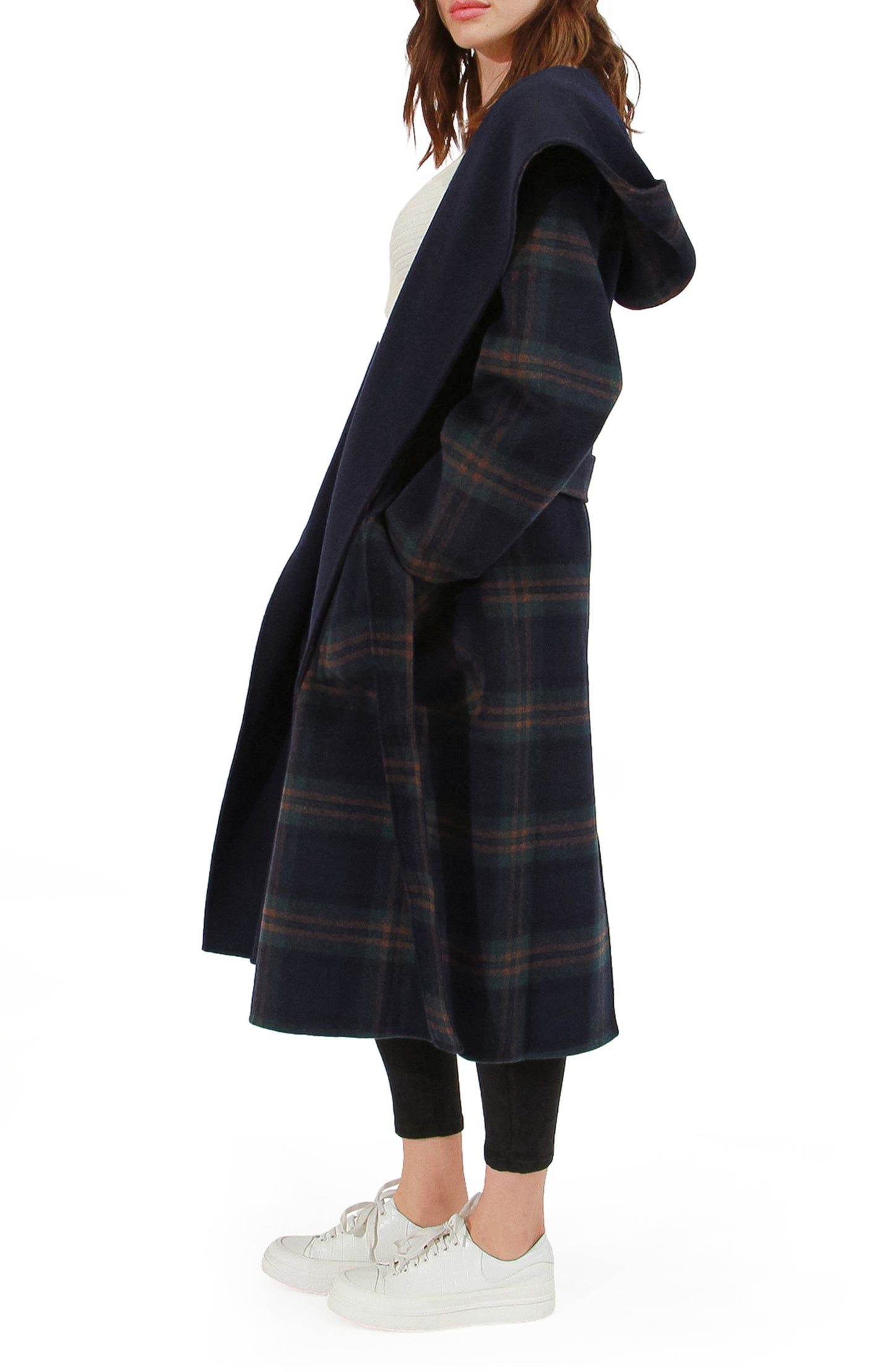 Arcadia Oversided Coat with Hood - French Navy