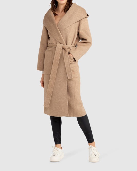 Arcadia Oversided Coat with Hood - Oat