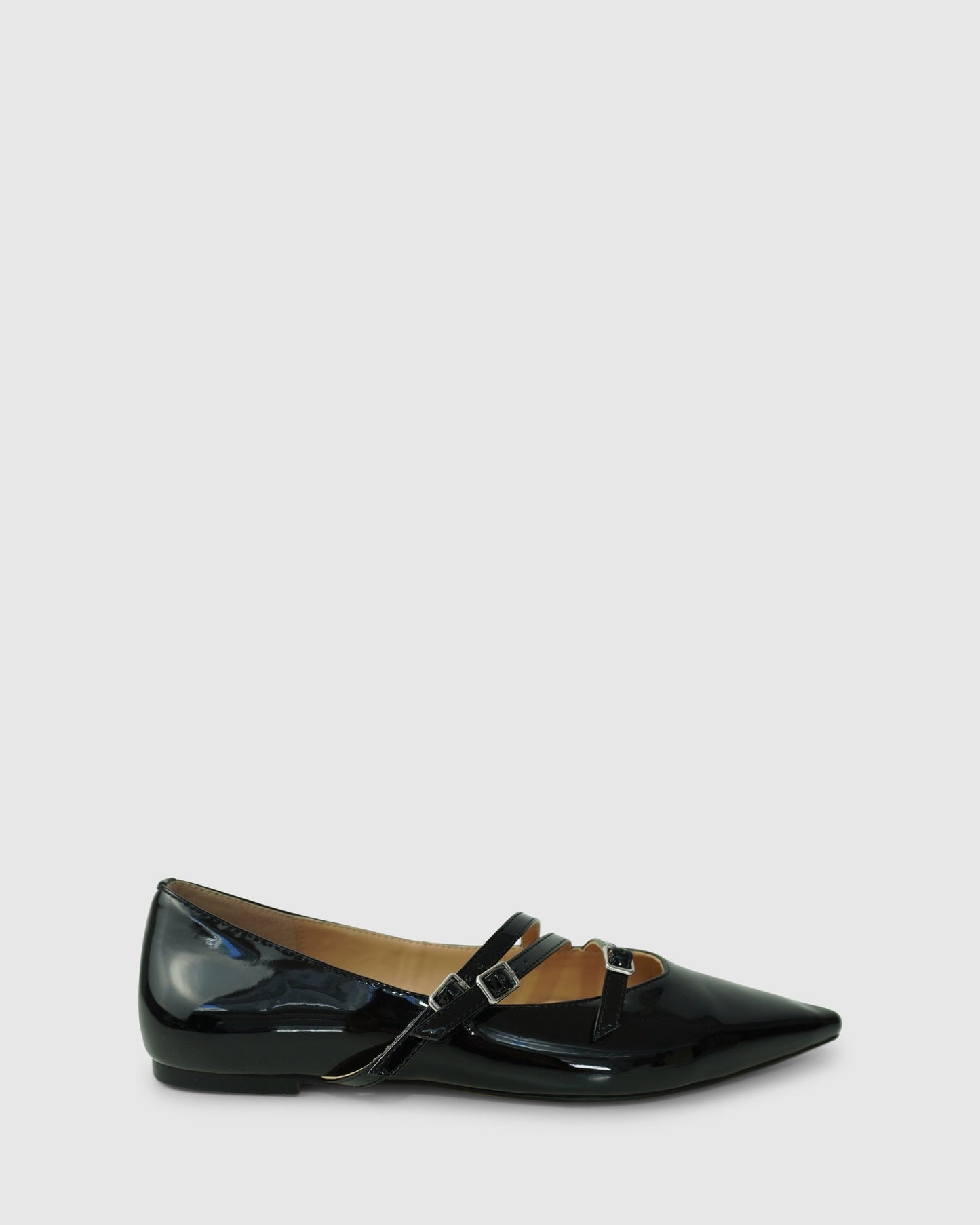 Begin Again Buckled Flat - Black Patent