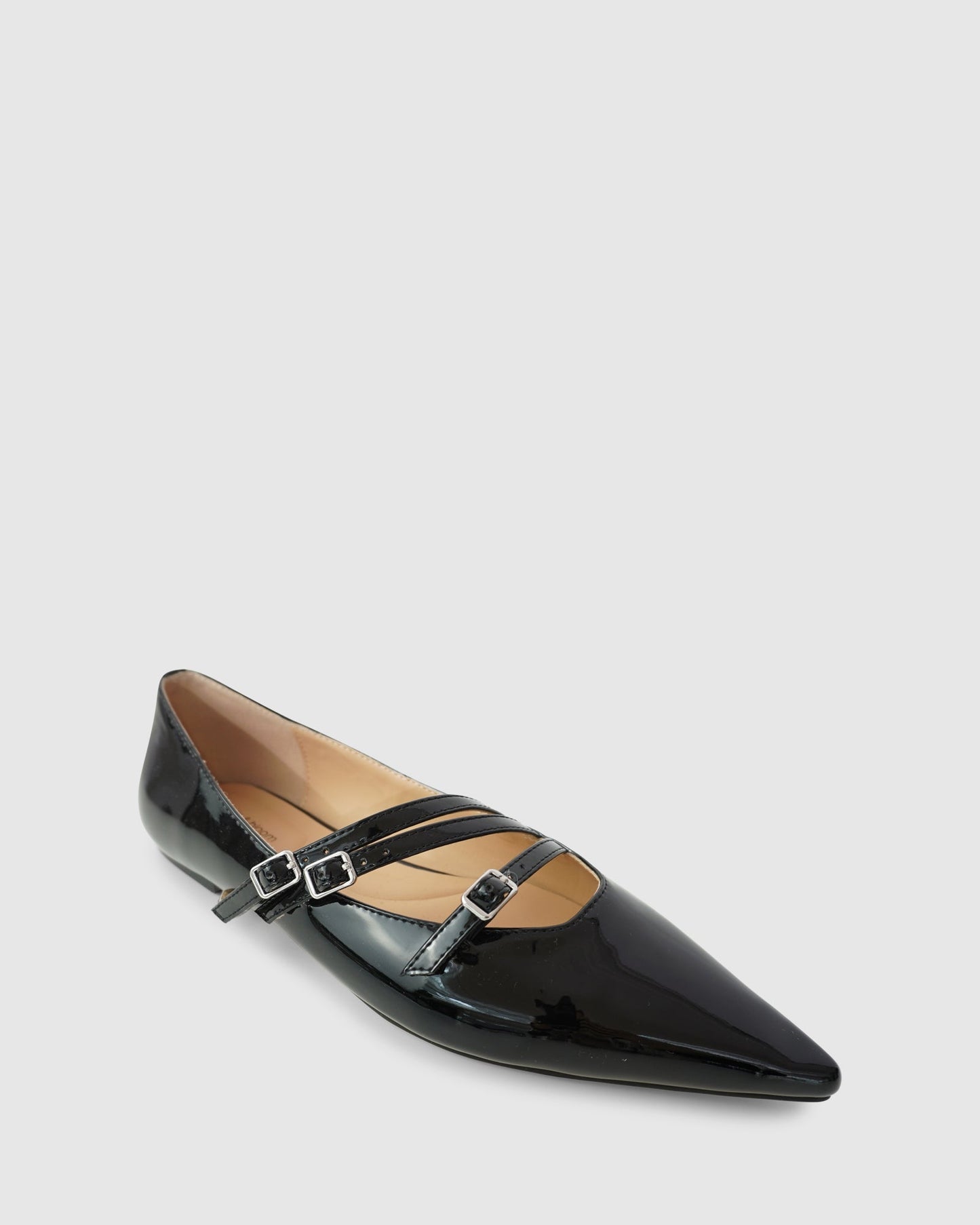 Begin Again Buckled Flat - Black Patent