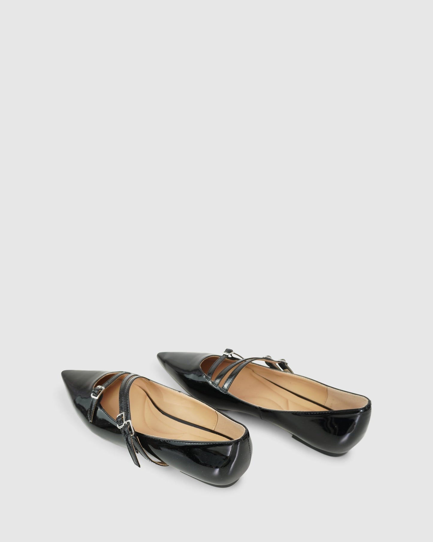 Begin Again Buckled Flat - Black Patent