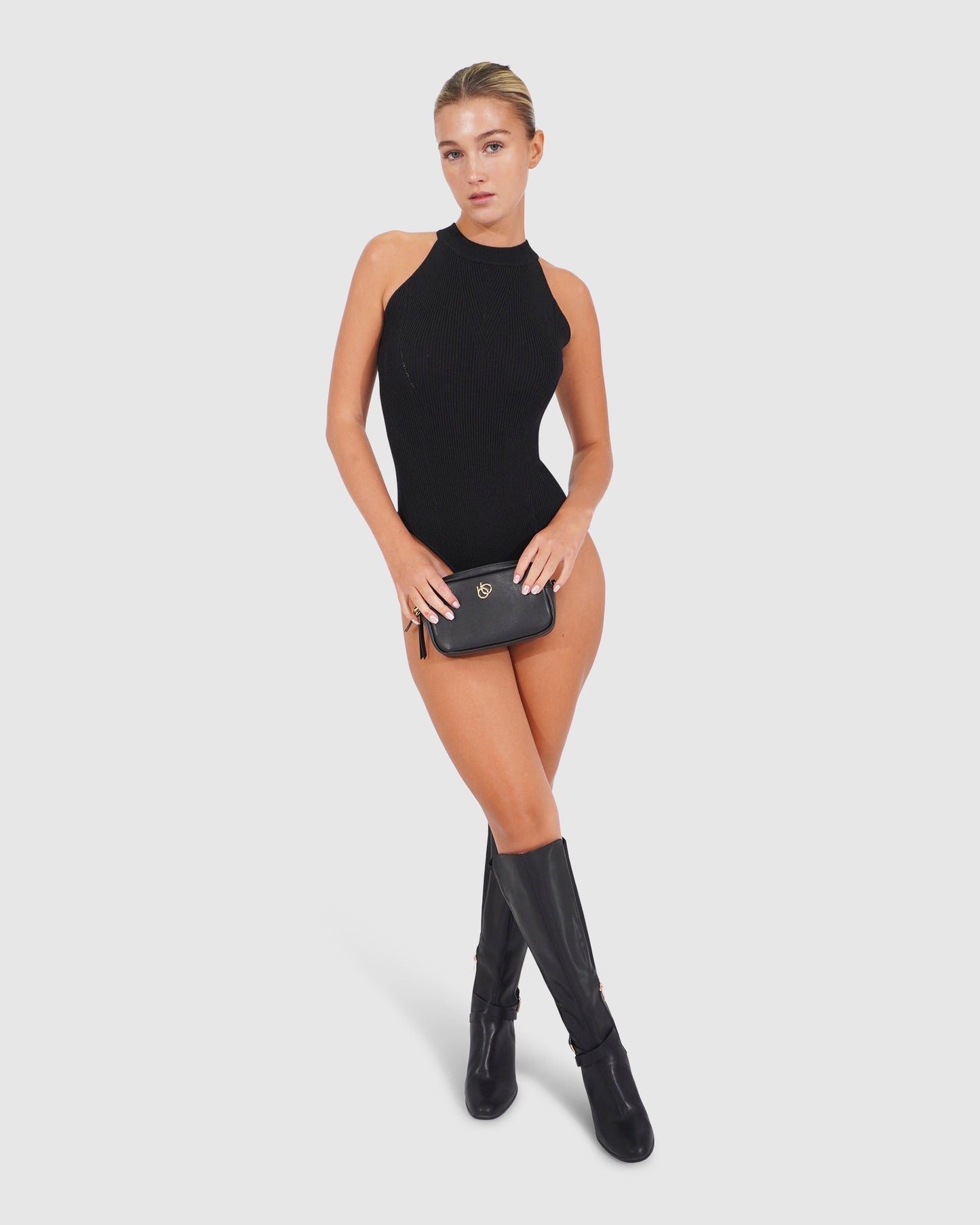 Back For Good High Neck Bodysuit - Black