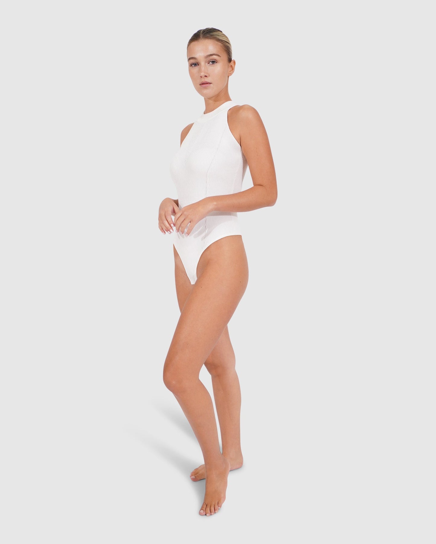 Back For Good High Neck Bodysuit - White