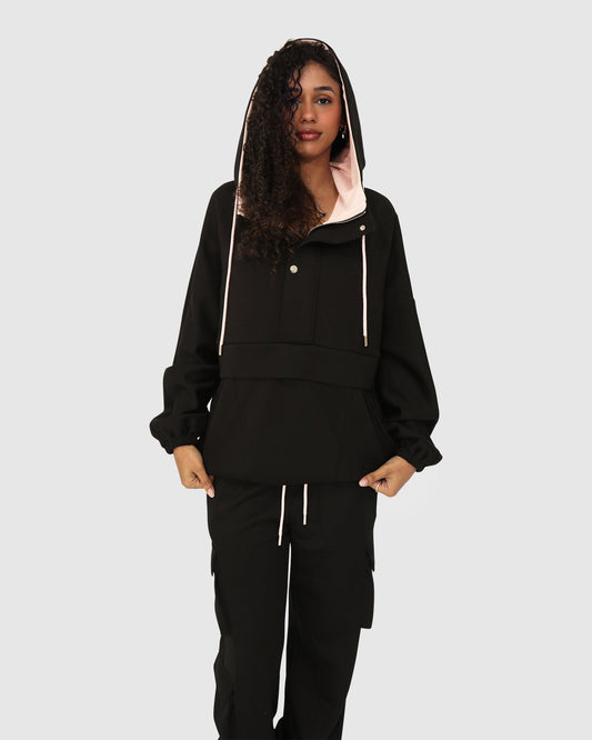 Best Of Me Panelled Hoodie - Black