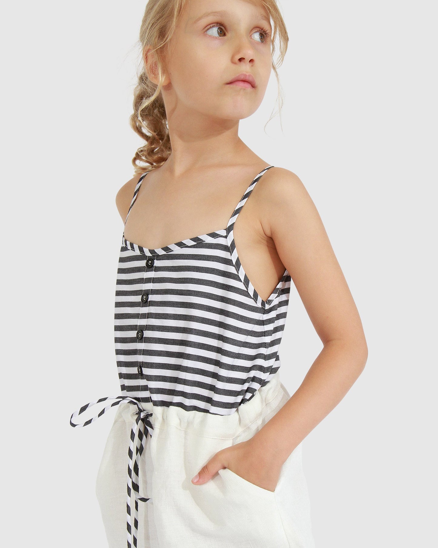 Bright Side Striped Mini Dress - Black/White