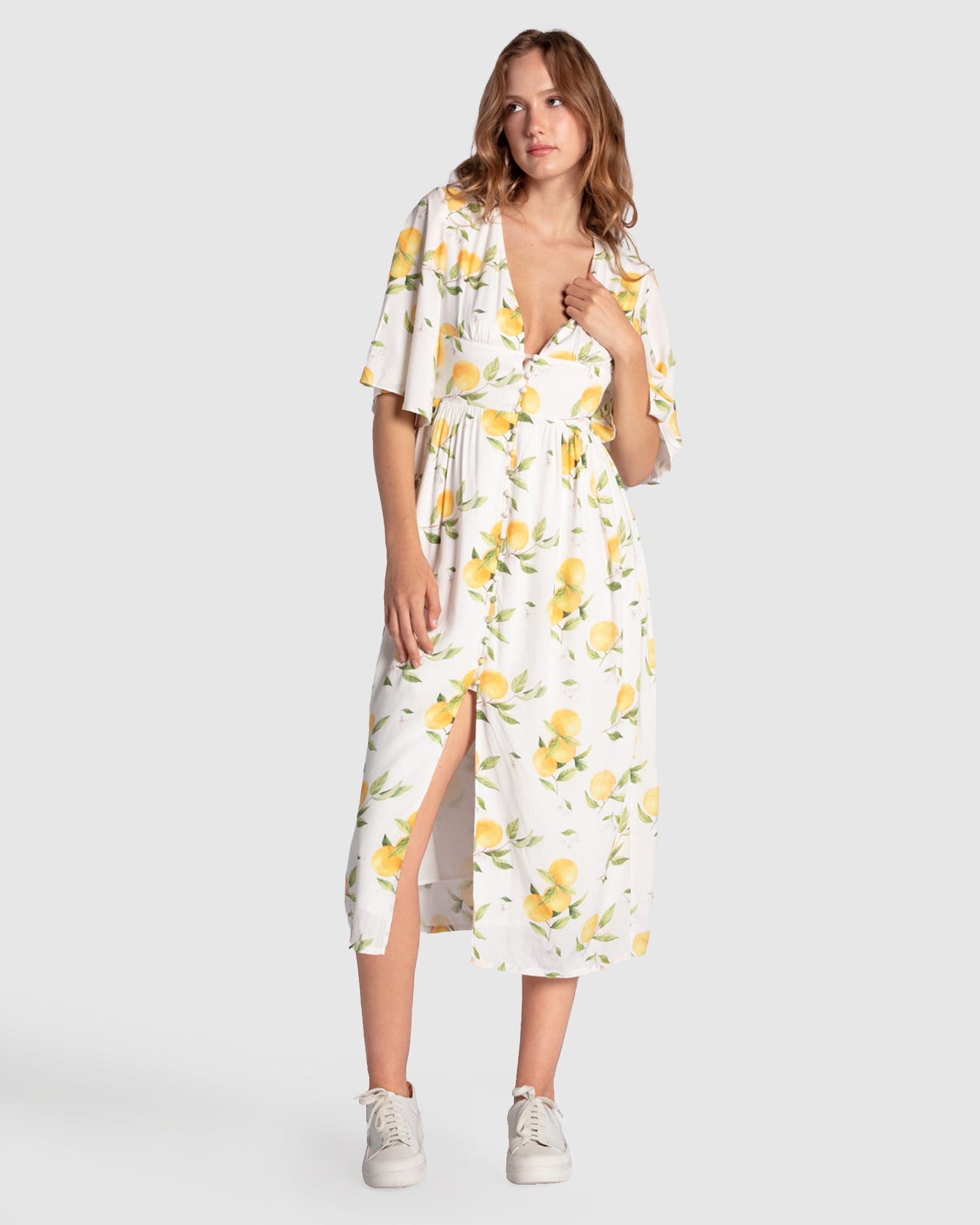 Crazy Love Button Up Dress - Orchard