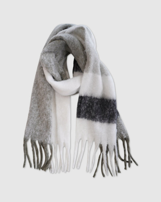 Crossroads Plaid Scarf - Monochrome