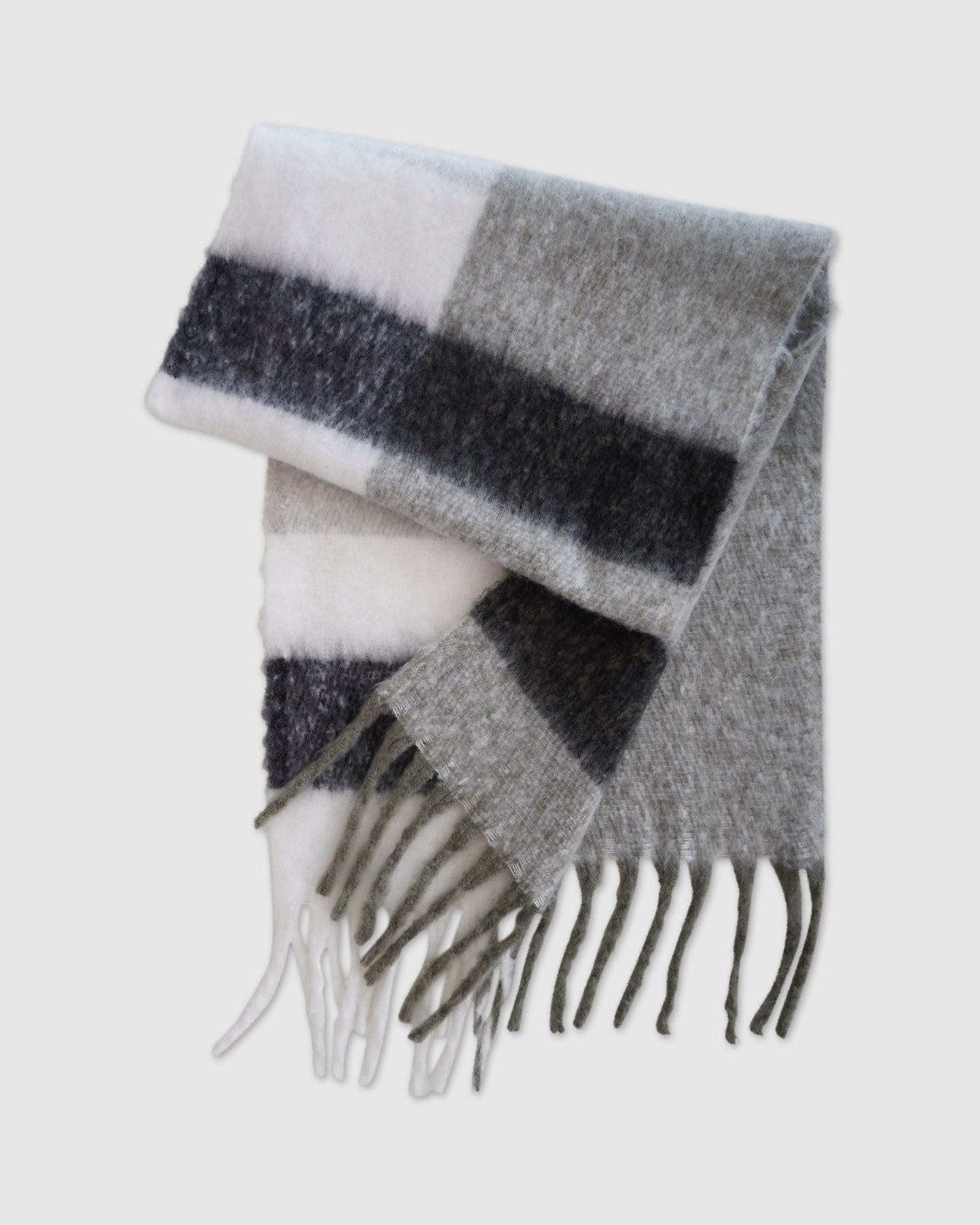 Crossroads Plaid Scarf - Monochrome