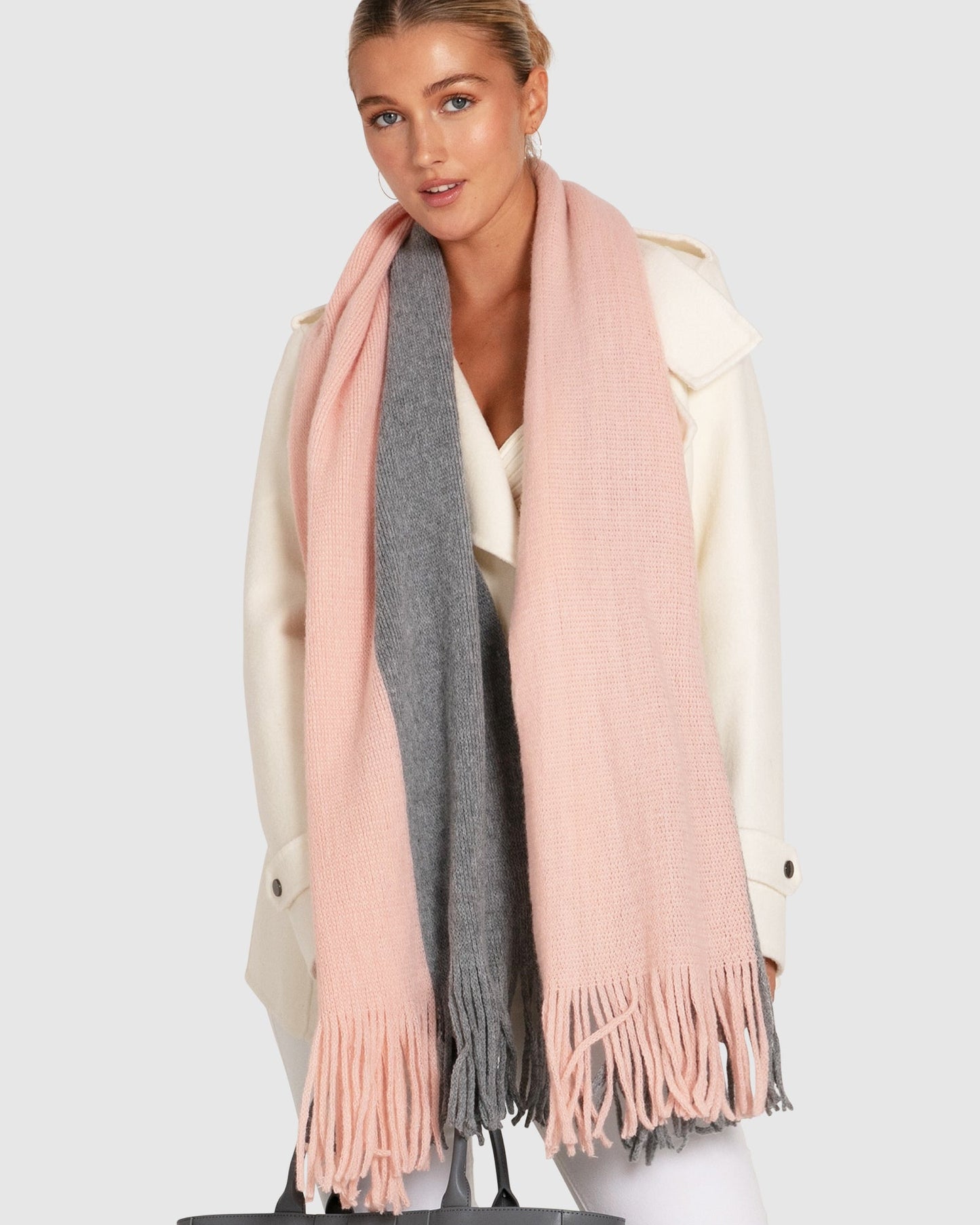 Day Dream Two-toned Scarf - Pink/Grey