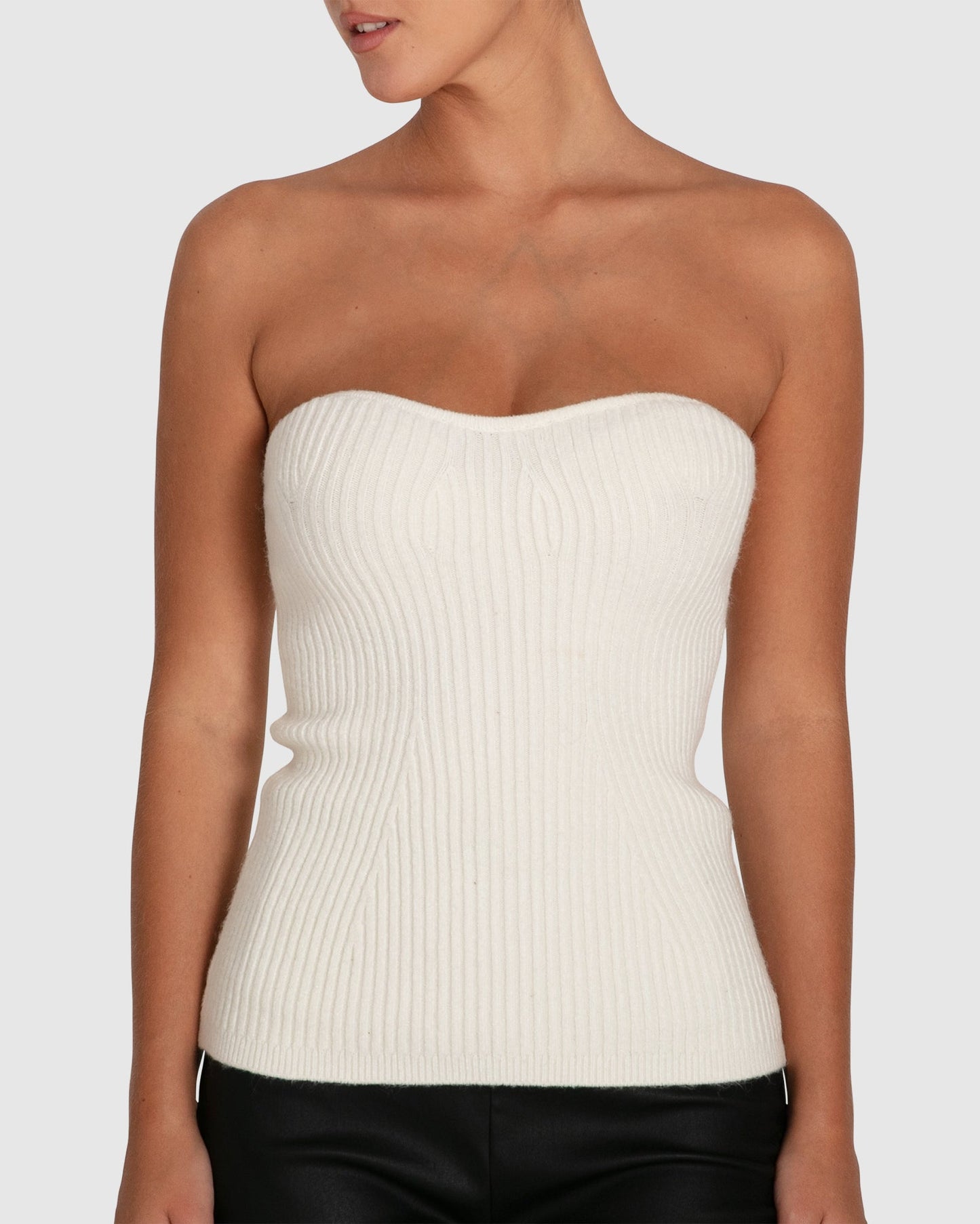 Distant Memories Knit Bustier - Cream