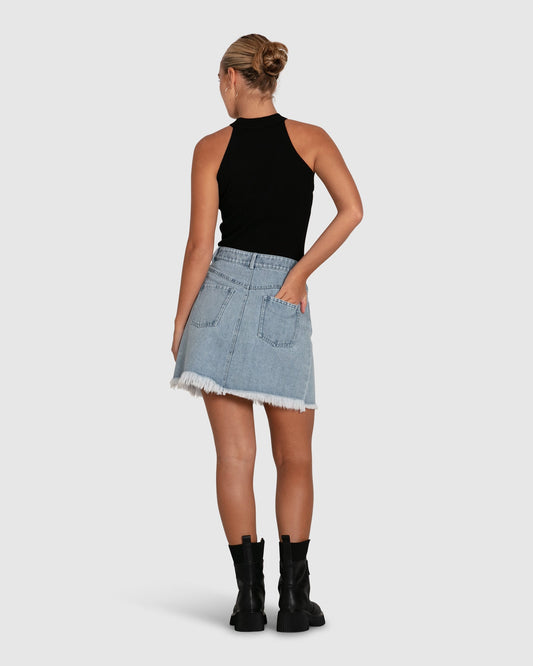 Dance With Me Denim Mini Skirt