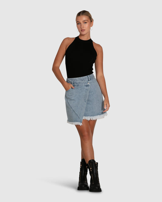 Dance With Me Denim Mini Skirt