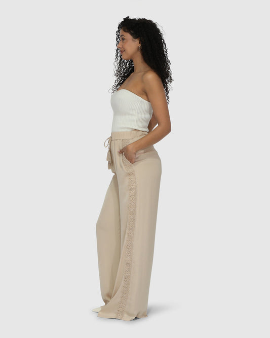 Everywhere All At Once Wide Leg Pant - Latte