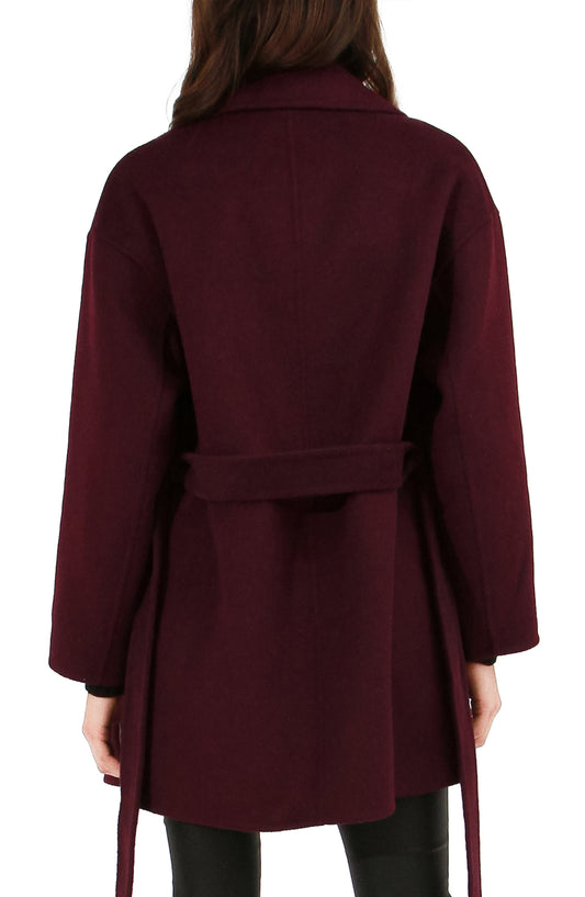 Eternal Flame Short Robe Coat - Burgundy