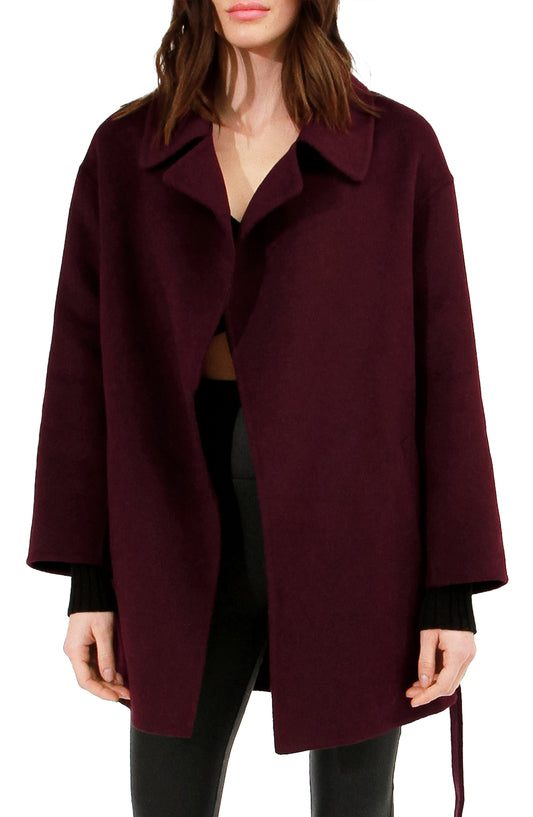 Eternal Flame Short Robe Coat - Burgundy