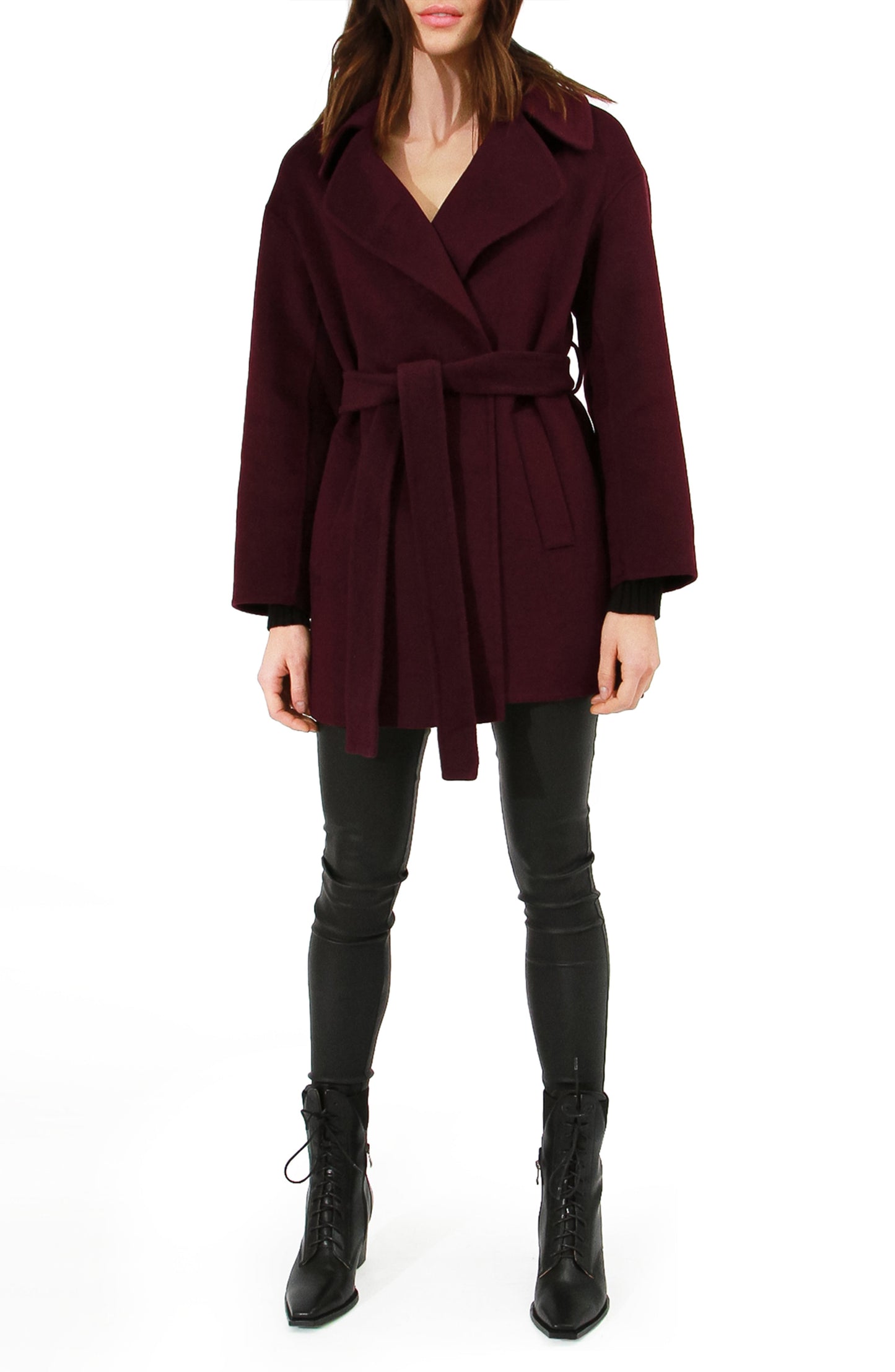 Eternal Flame Short Robe Coat - Burgundy