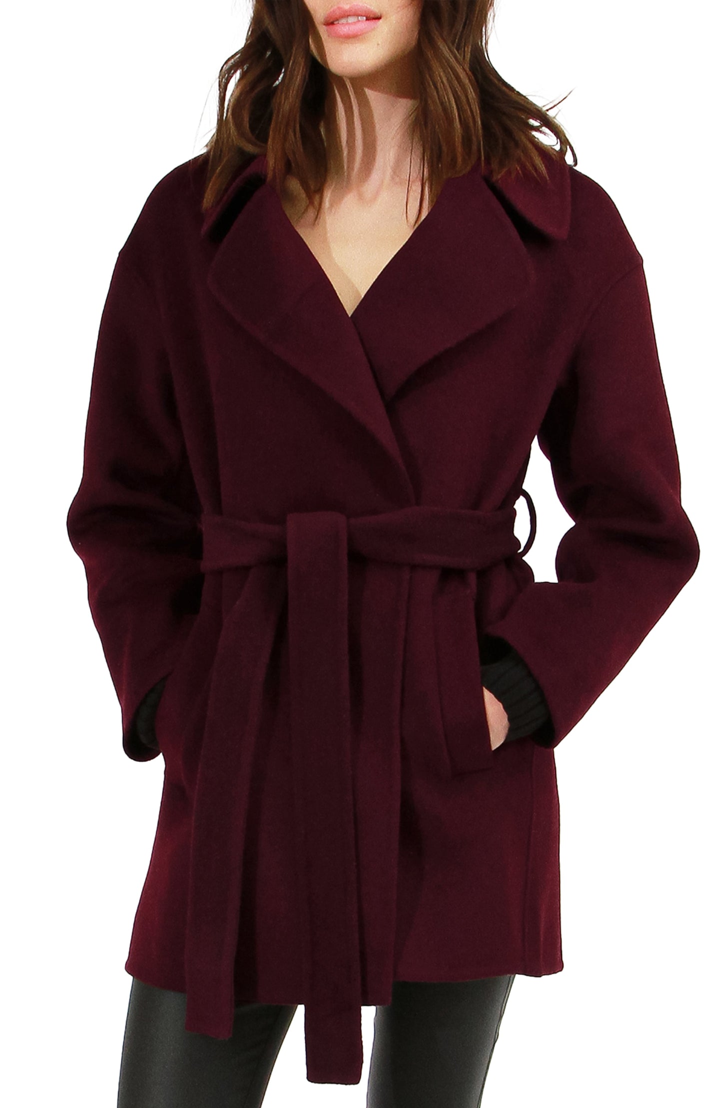 Eternal Flame Short Robe Coat - Burgundy