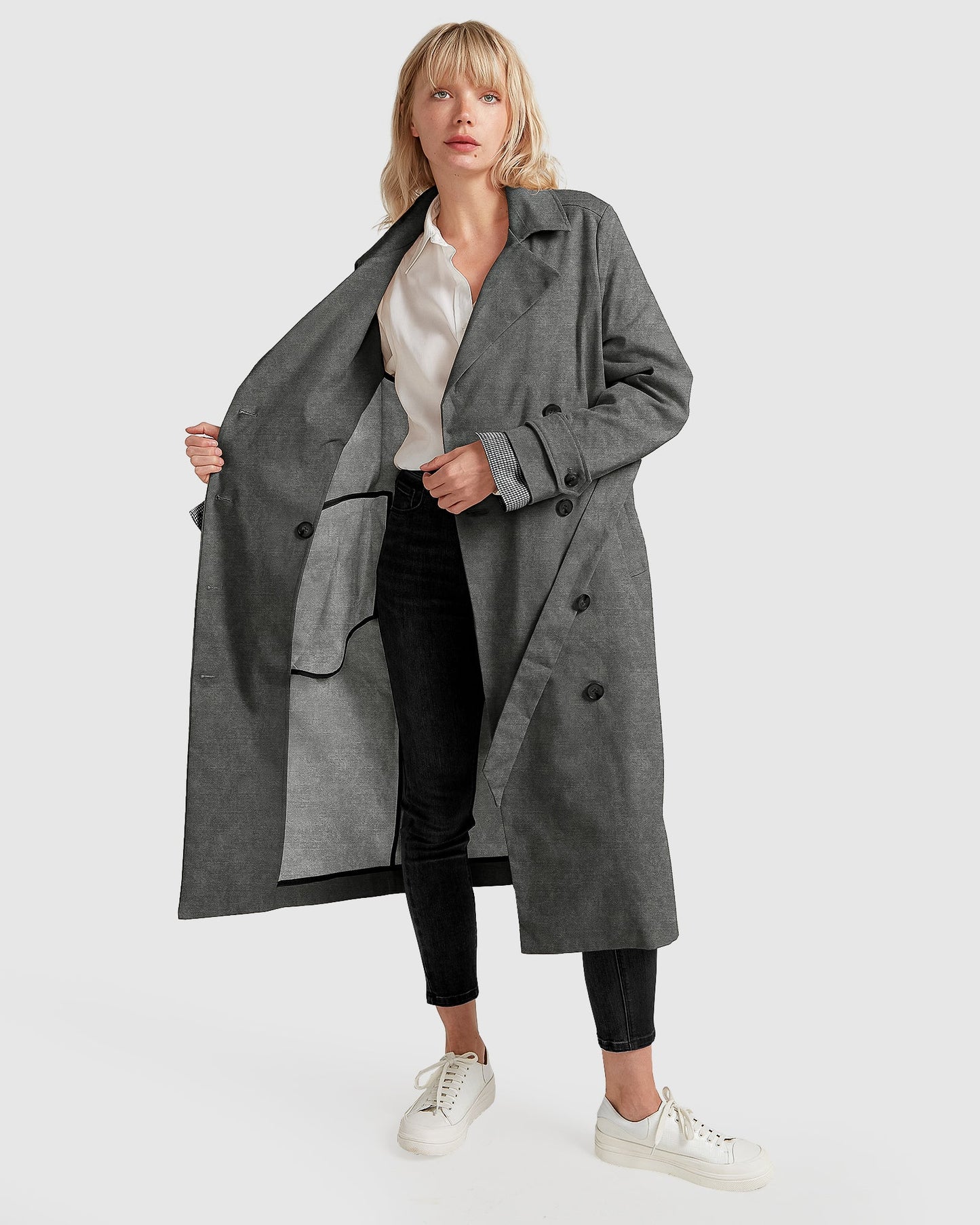 Empirical City Trench Coat - Washed Black