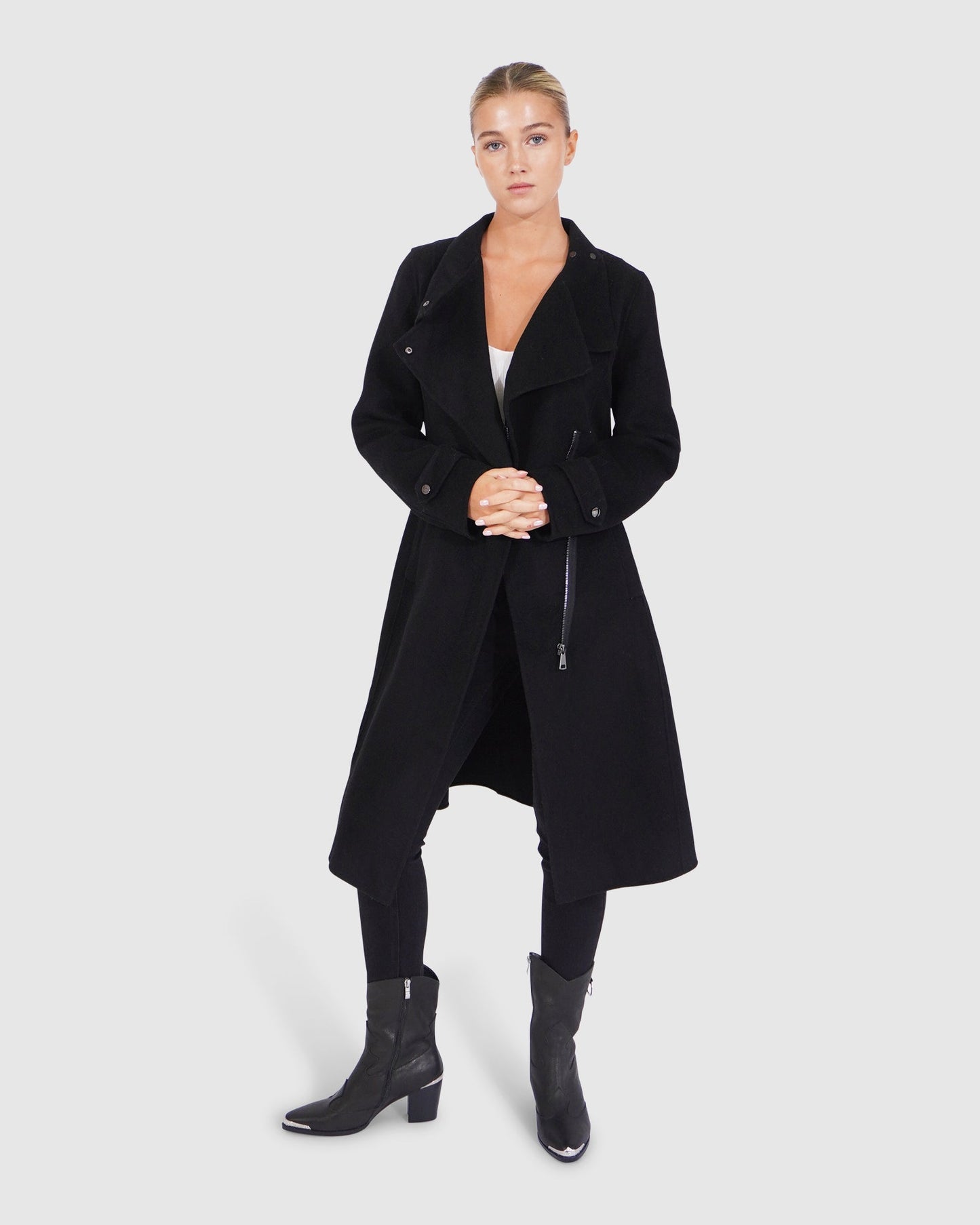 Envy Me Zipped Coat - Black