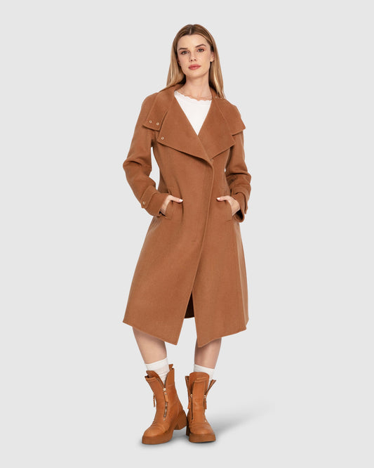 Envy Me Zipped Coat - Camel