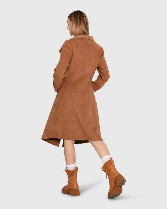 Envy Me Zipped Coat - Camel