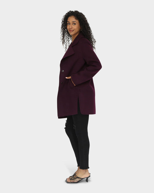 Ex-Boyfriend Wool Blend Oversized Jacket - Deep Plum