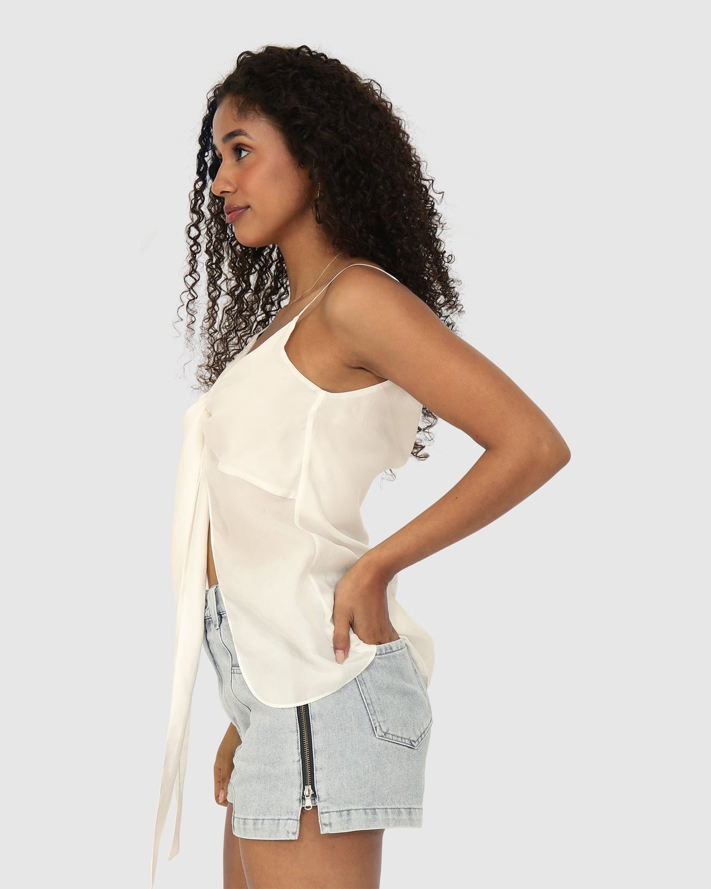 First Class Reversible Tie Top - White